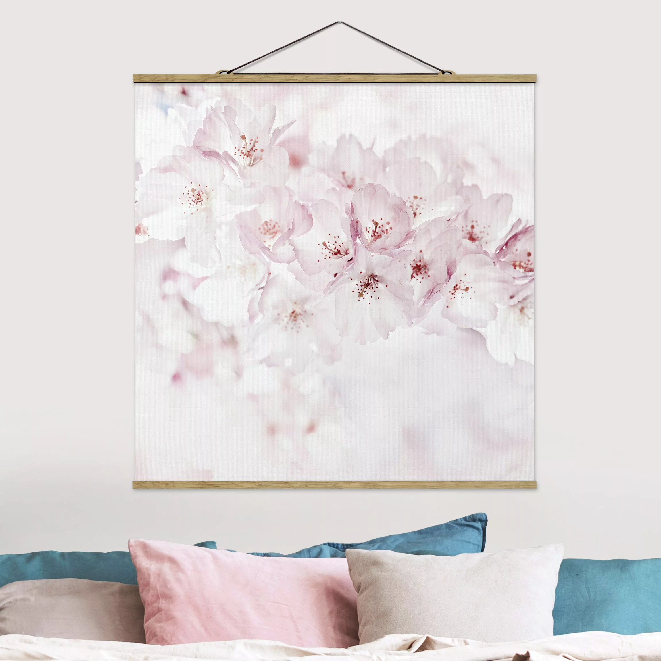 Stoffbild mit Posterleisten Ein Kirschblütenhauch günstig online kaufen