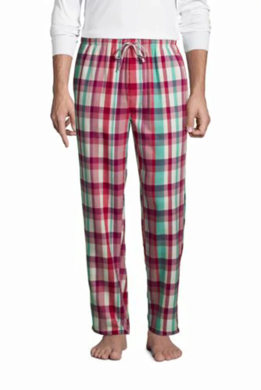 Flanell-Pyjamahose, Herren, Größe: L Normal, Pink, Baumwolle, by Lands' End günstig online kaufen