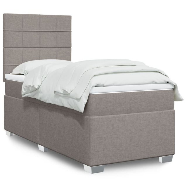 vidaXL Boxspringbett, Boxspringbett mit Matratze Taupe 90x190 cm Stoff günstig online kaufen