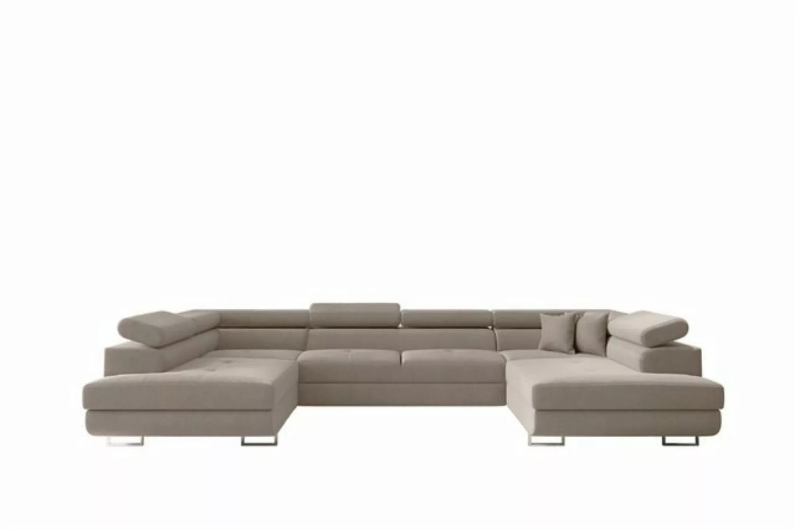 Fun Möbel Wohnlandschaft CARMELO Sofa in U-Form mit Schlaffunktion Stoff No günstig online kaufen