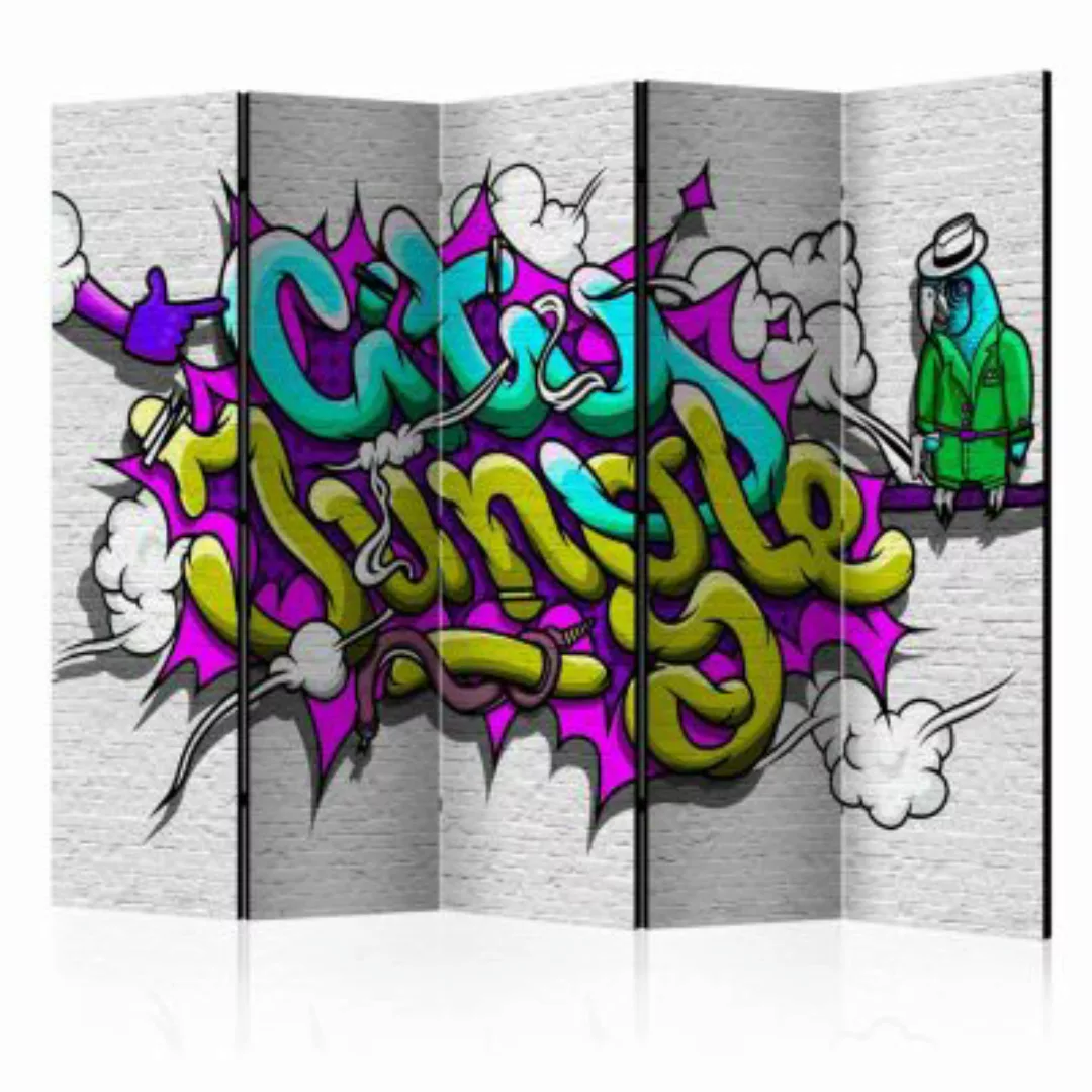 artgeist Paravent City Jungle - graffiti II [Room Dividers] mehrfarbig Gr. günstig online kaufen