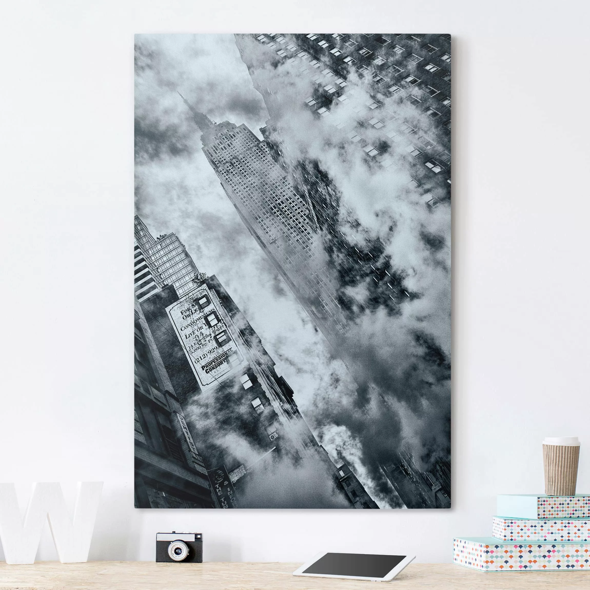 Leinwandbild New York - Hochformat Fassade des Empire State Buildings günstig online kaufen