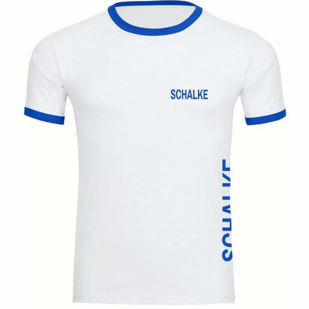 multifanshop T-Shirt Kontrast Schalke - Brust & Seite - Männer günstig online kaufen