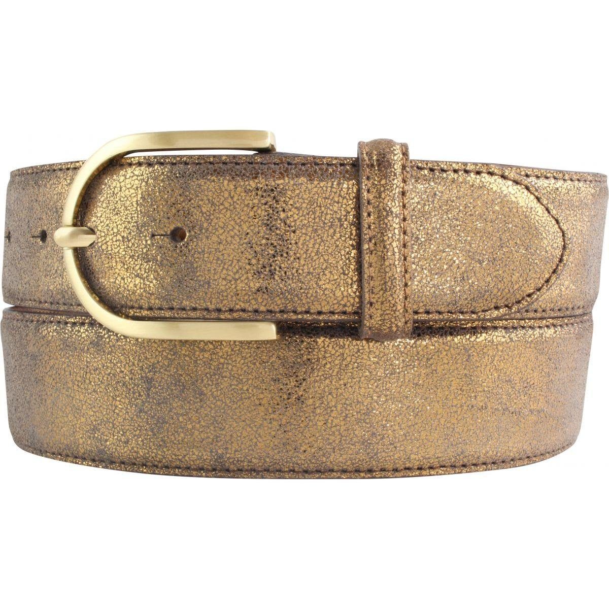 BELTINGER Ledergürtel Damen-Gürtel mit Metall-Optik Echt günstig online kaufen