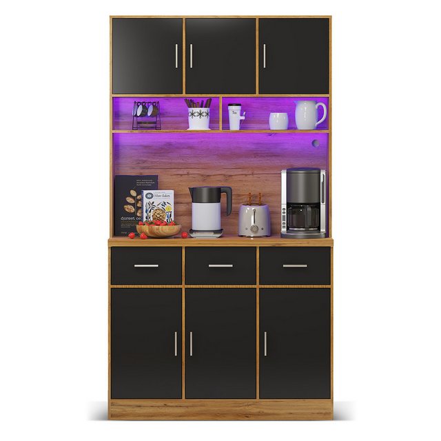 XDeer Buffet Sideboard mit LED-Beleuchtung Fernbedienung Schubladen Verstel günstig online kaufen