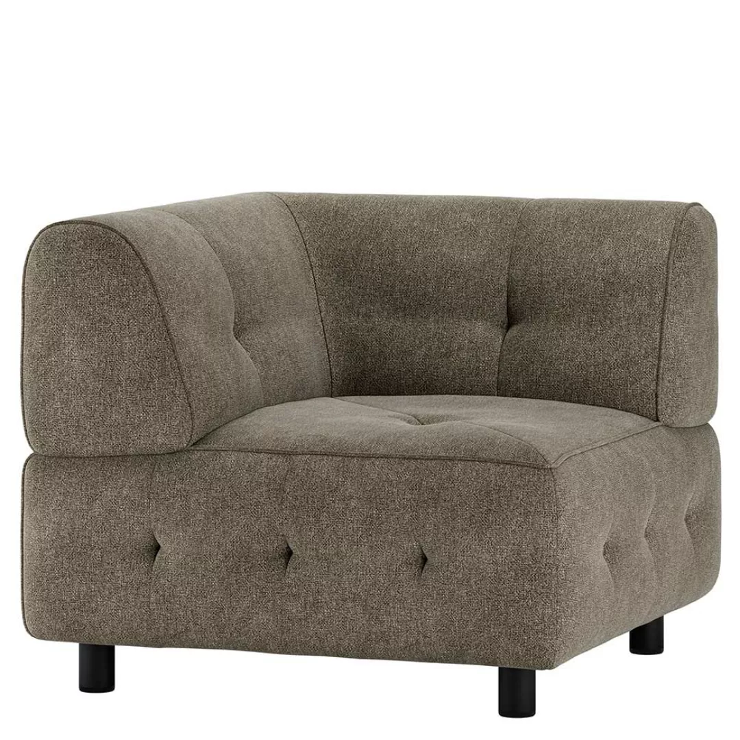 Eckelement Sofa Graubraun aus Flachgewebe 58 cm Sitztiefe günstig online kaufen