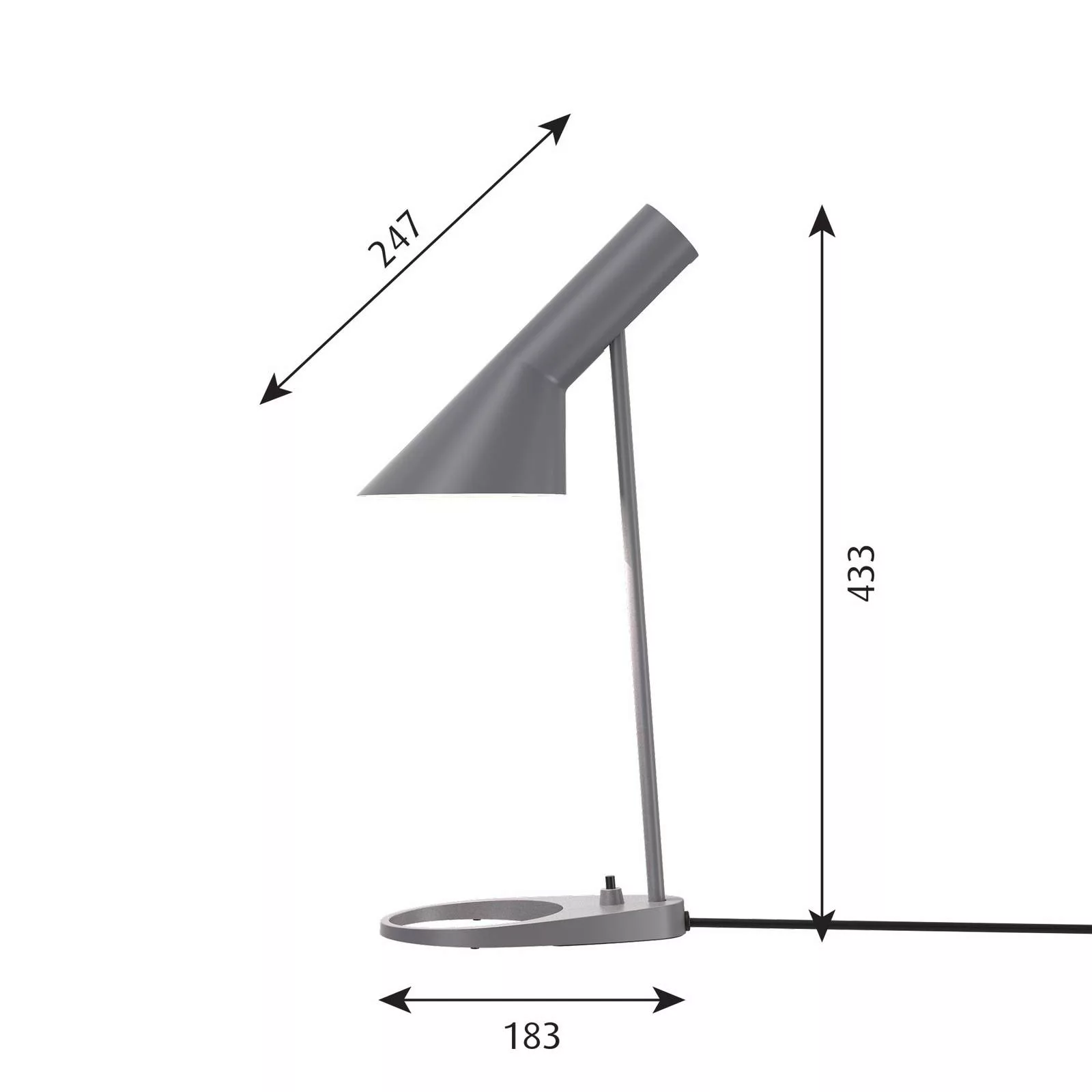 Louis Poulsen AJ Mini Tischlampe, dunkelgrau günstig online kaufen