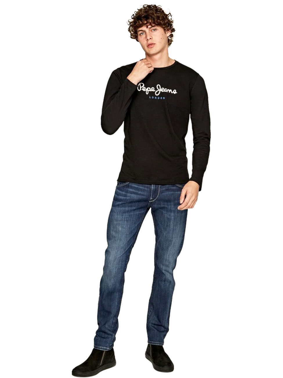 Pepe Jeans Herren Rundhals Langarmshirt EGGO LONG N - Regular Fit günstig online kaufen