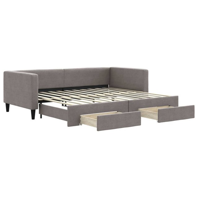 vidaXL Gästebett Gästebett Tagesbett Ausziehbar mit Schubladen Taupe 90x200 günstig online kaufen