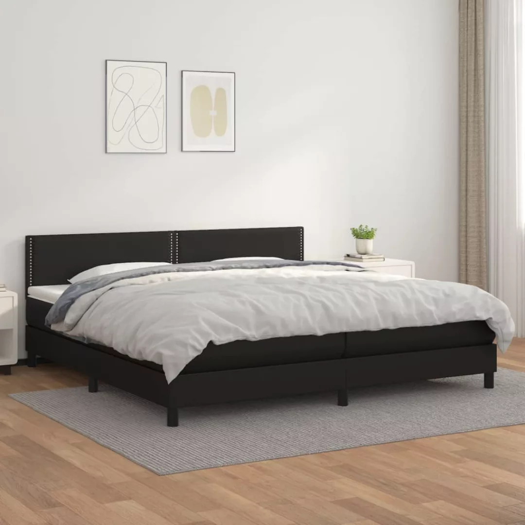Vidaxl Boxspringbett Mit Matratze Schwarz 200x200 Cm Kunstleder günstig online kaufen