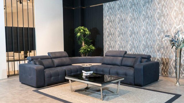 Xlmoebel Ecksofa Sofa in L-Form aus Leder, Großes Graues Wohnzimmercouch-De günstig online kaufen