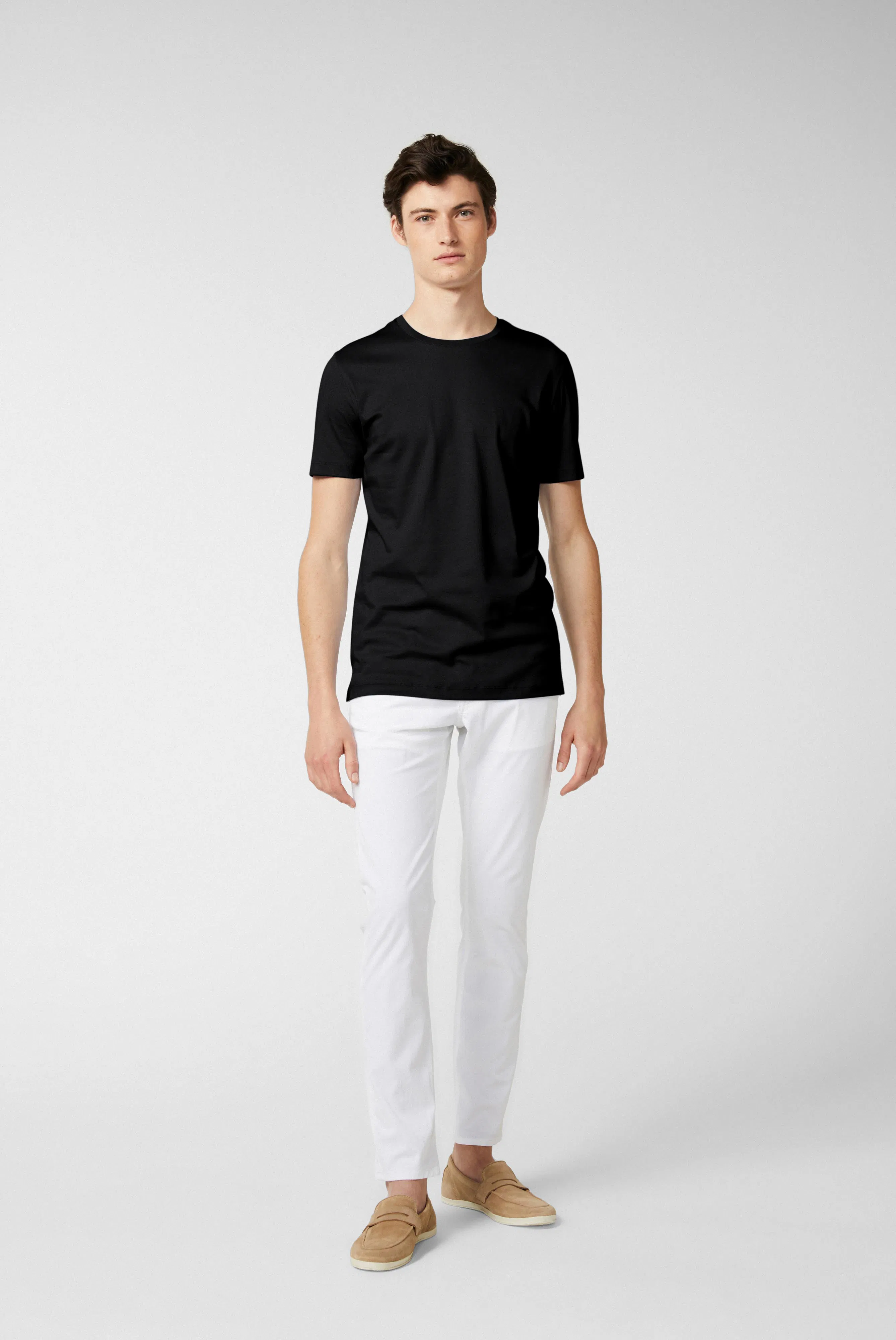 Rundhals Jersey T-Shirt Slim Fit günstig online kaufen