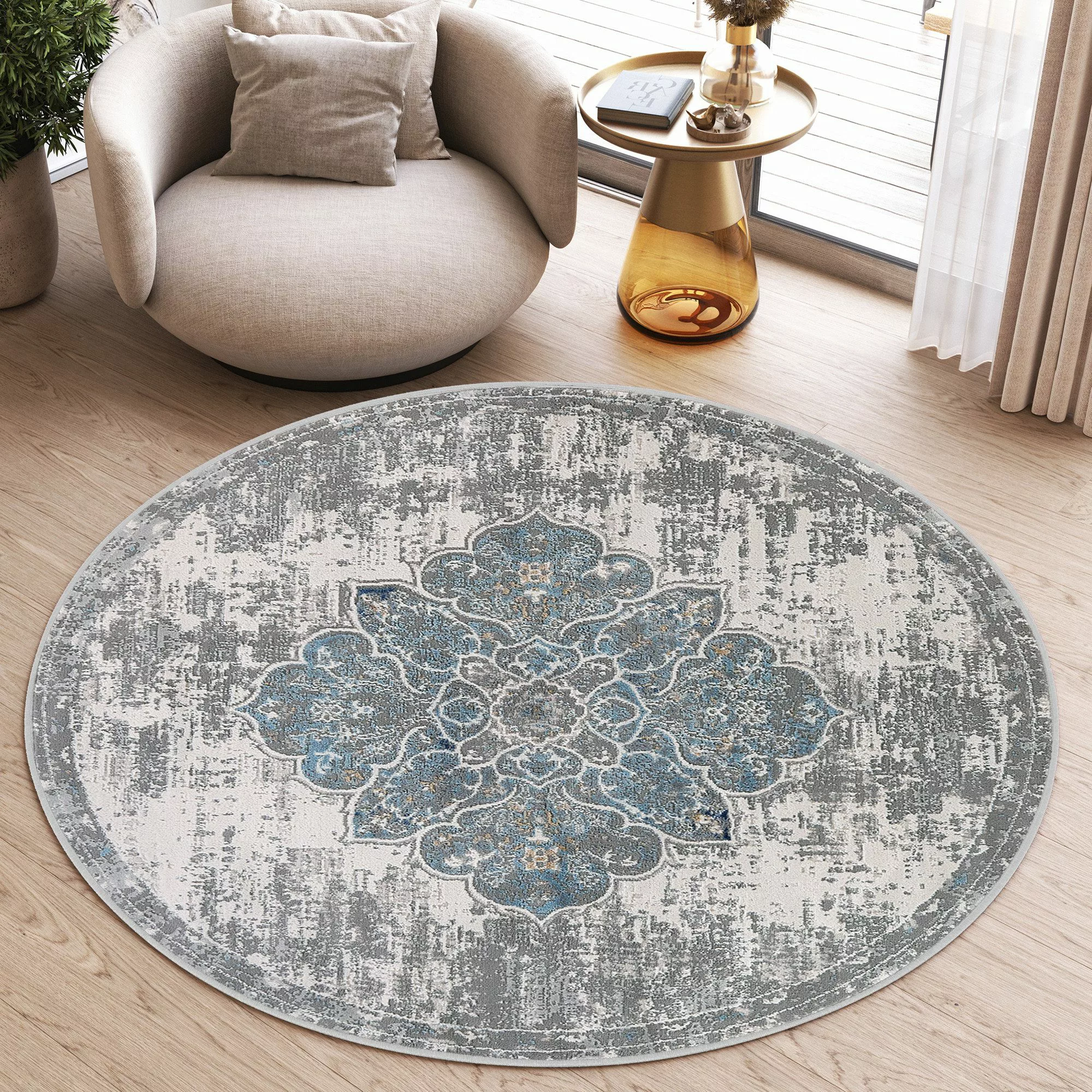 Tapiso Teppich VALLEY, rund, Höhe: 9 günstig online kaufen