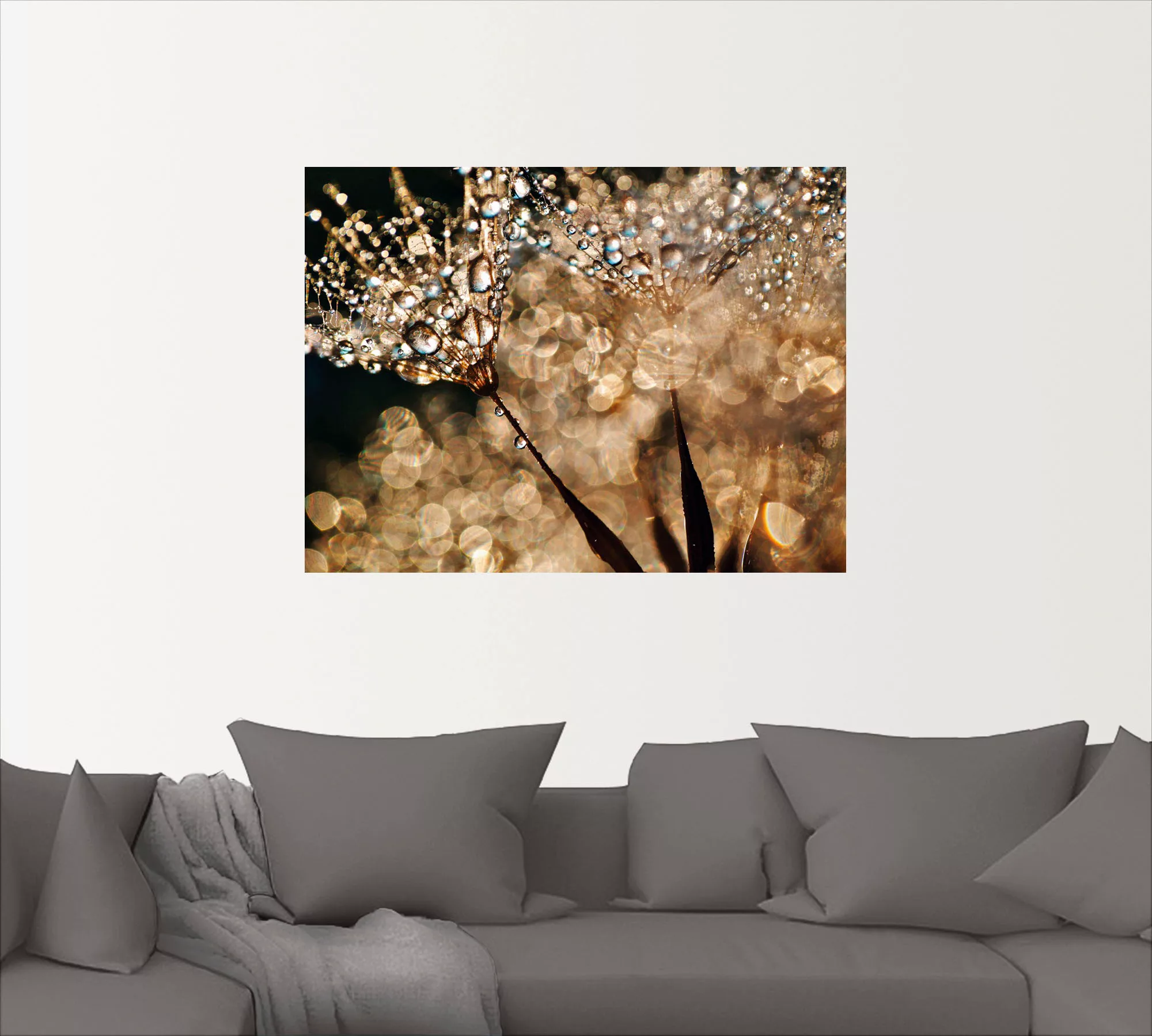 Artland Wandbild "Pusteblume Goldschimmer", Blumen, (1 St.), als Alubild, O günstig online kaufen