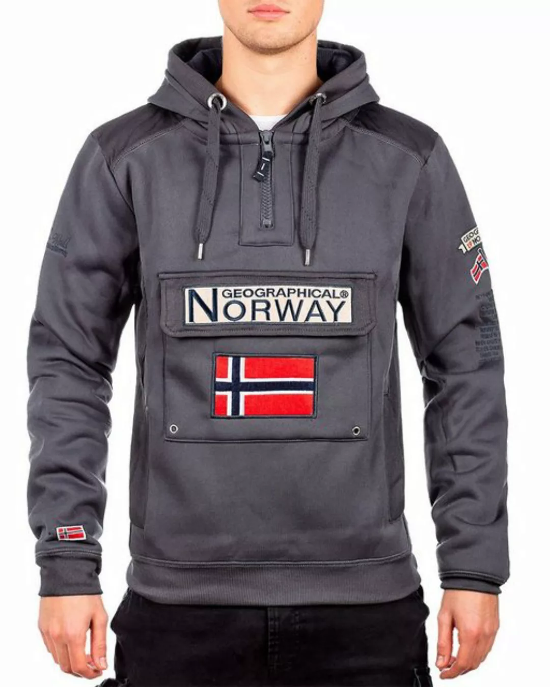 Geographical Norway Kapuzenpullover Herren Hoodie bagymclass Dark grey M mi günstig online kaufen