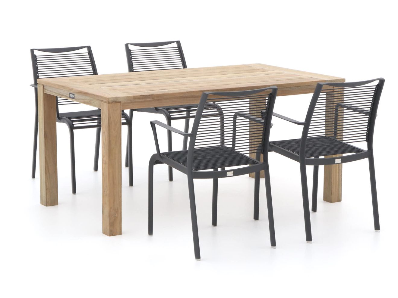 Apple Bee Hawaii/ROUGH-S 160 cm Gartenmöbel-Set 5-teilig stapelbar günstig online kaufen