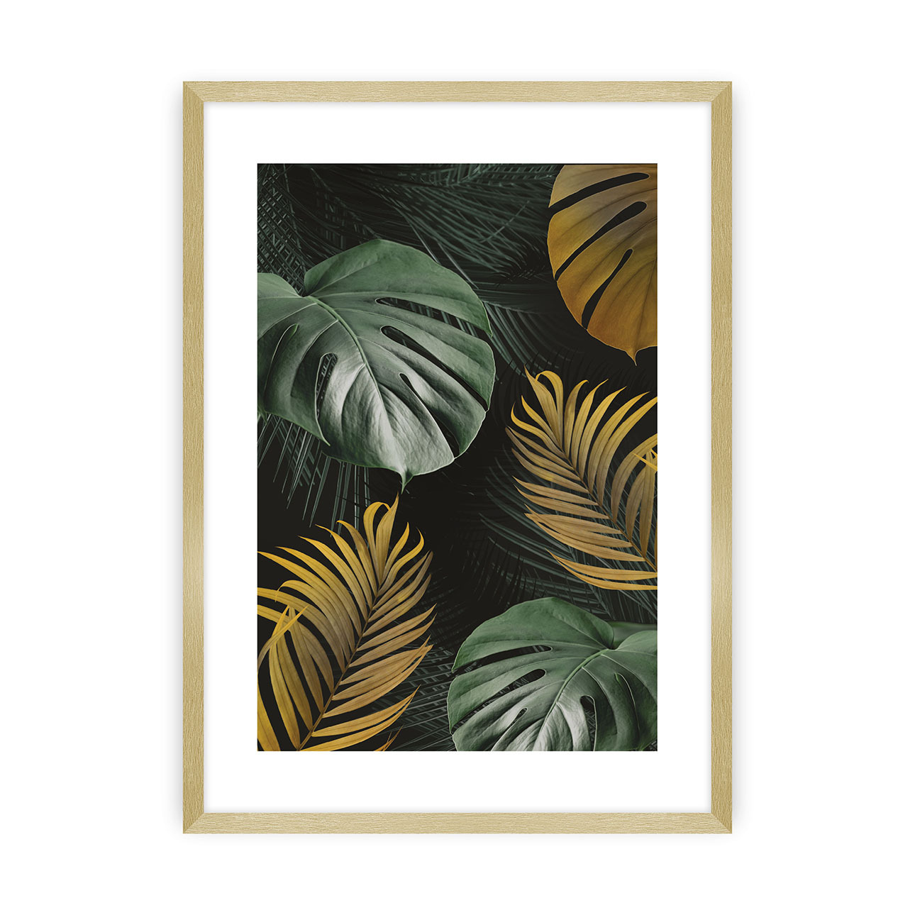 Poster Golden Leaves I, 40 x 50 cm, Ramka: Złota günstig online kaufen