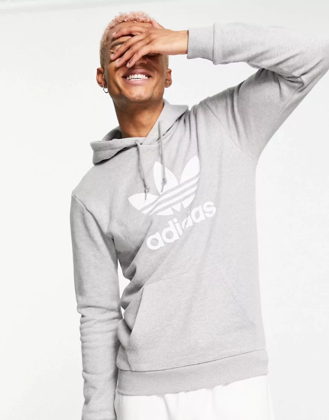 Adidas Originals Trefoil Kapuzenpullover 2XL Medium Grey Heather / White günstig online kaufen