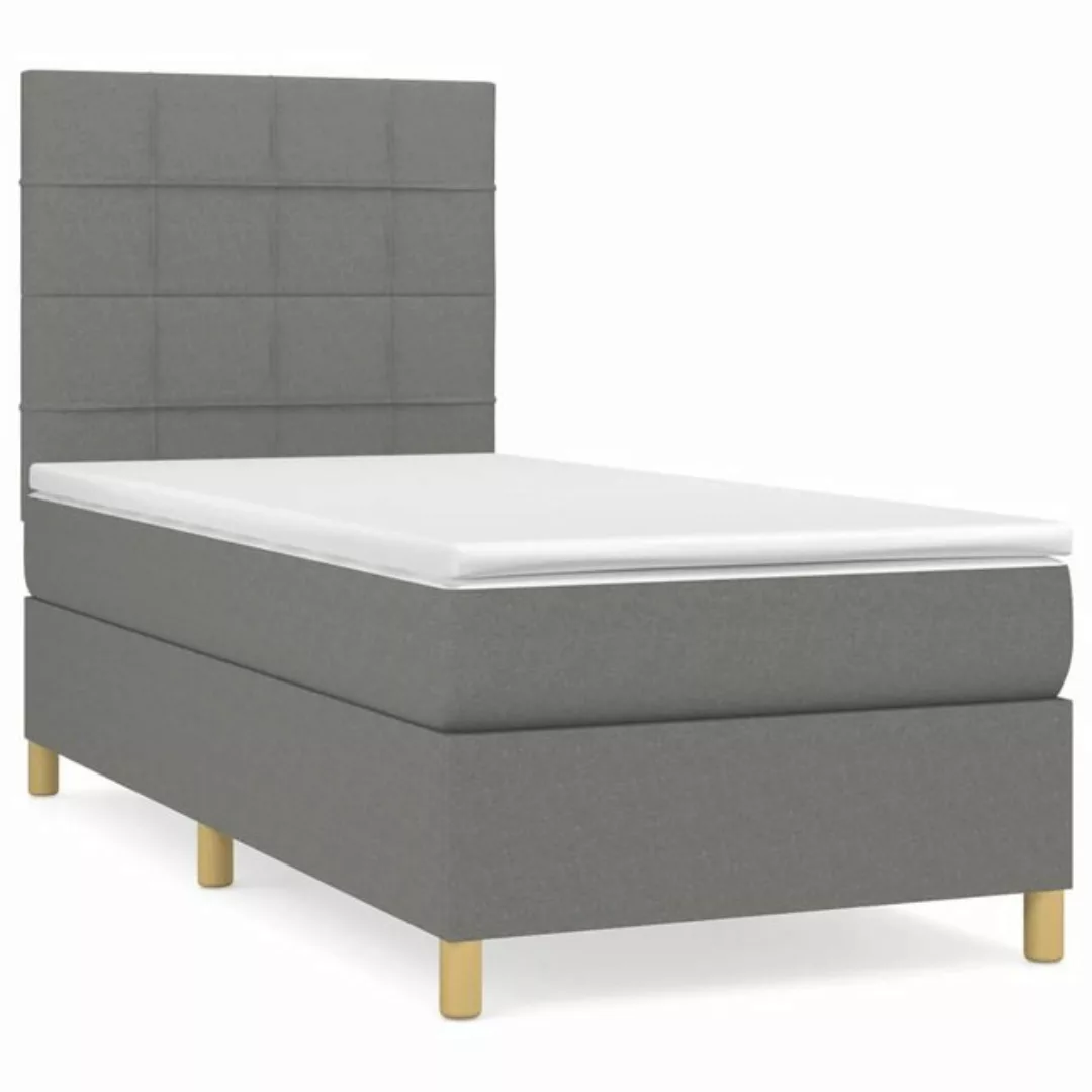 furnicato Bett Boxspringbett mit Matratze Dunkelgrau 90x200 cm Stoff (1-tlg günstig online kaufen