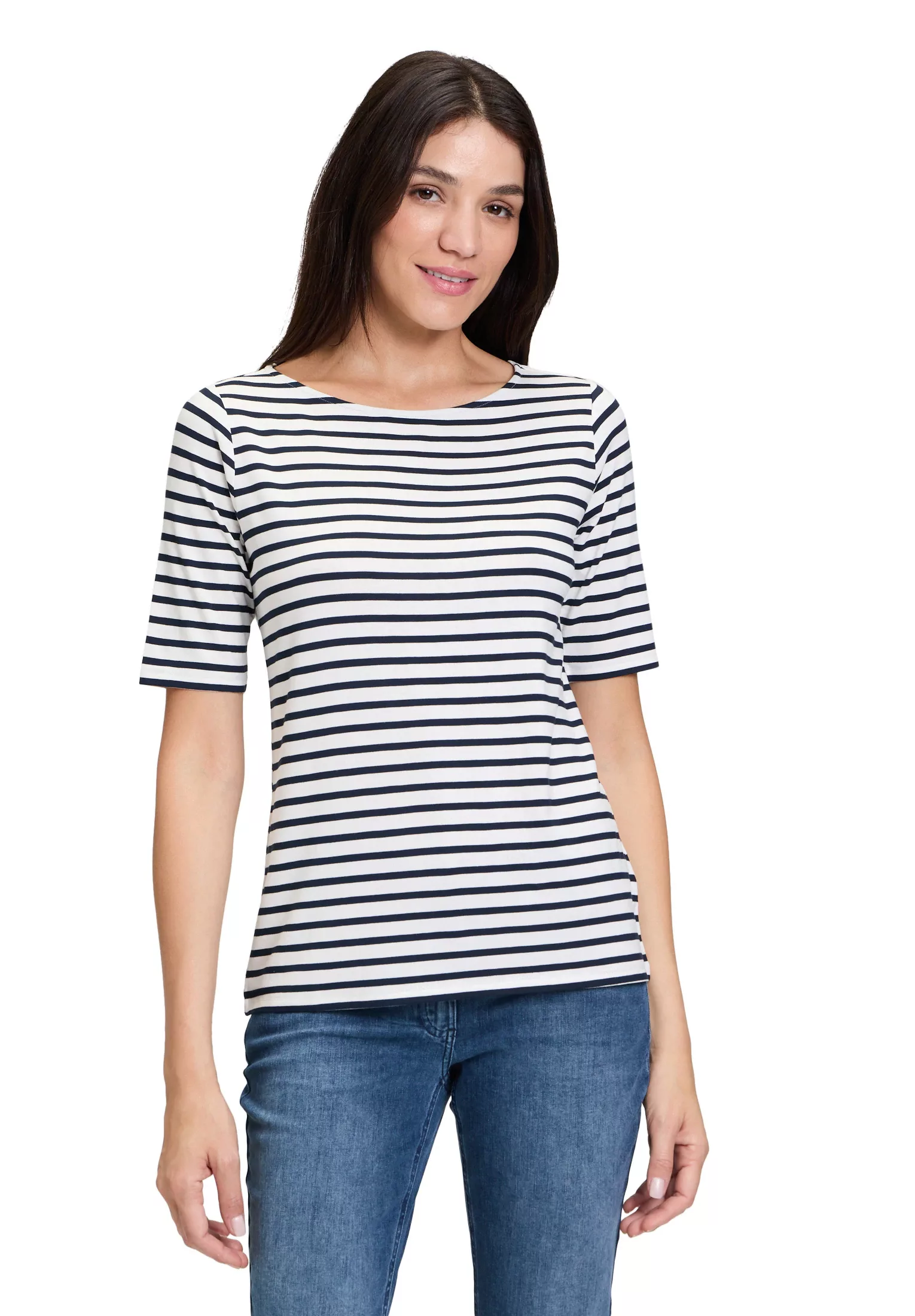 Betty Barclay Kurzarmshirt "Betty Barclay Ringelshirt mit U-Boot-Ausschnitt günstig online kaufen