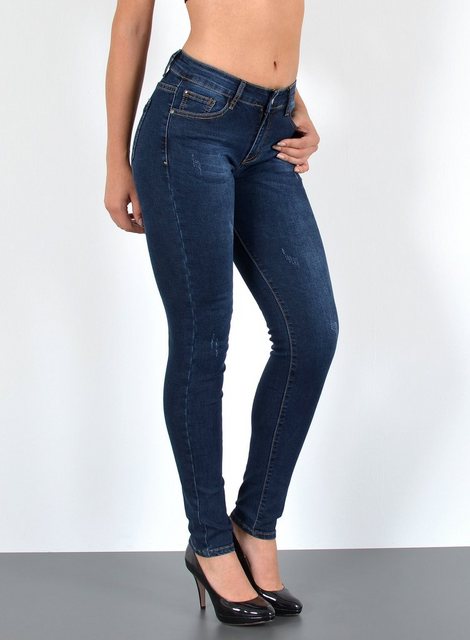 ESRA Skinny-fit-Jeans Damen Capri Jeanshose 3/4 Jeans Hose High Waist Damen günstig online kaufen