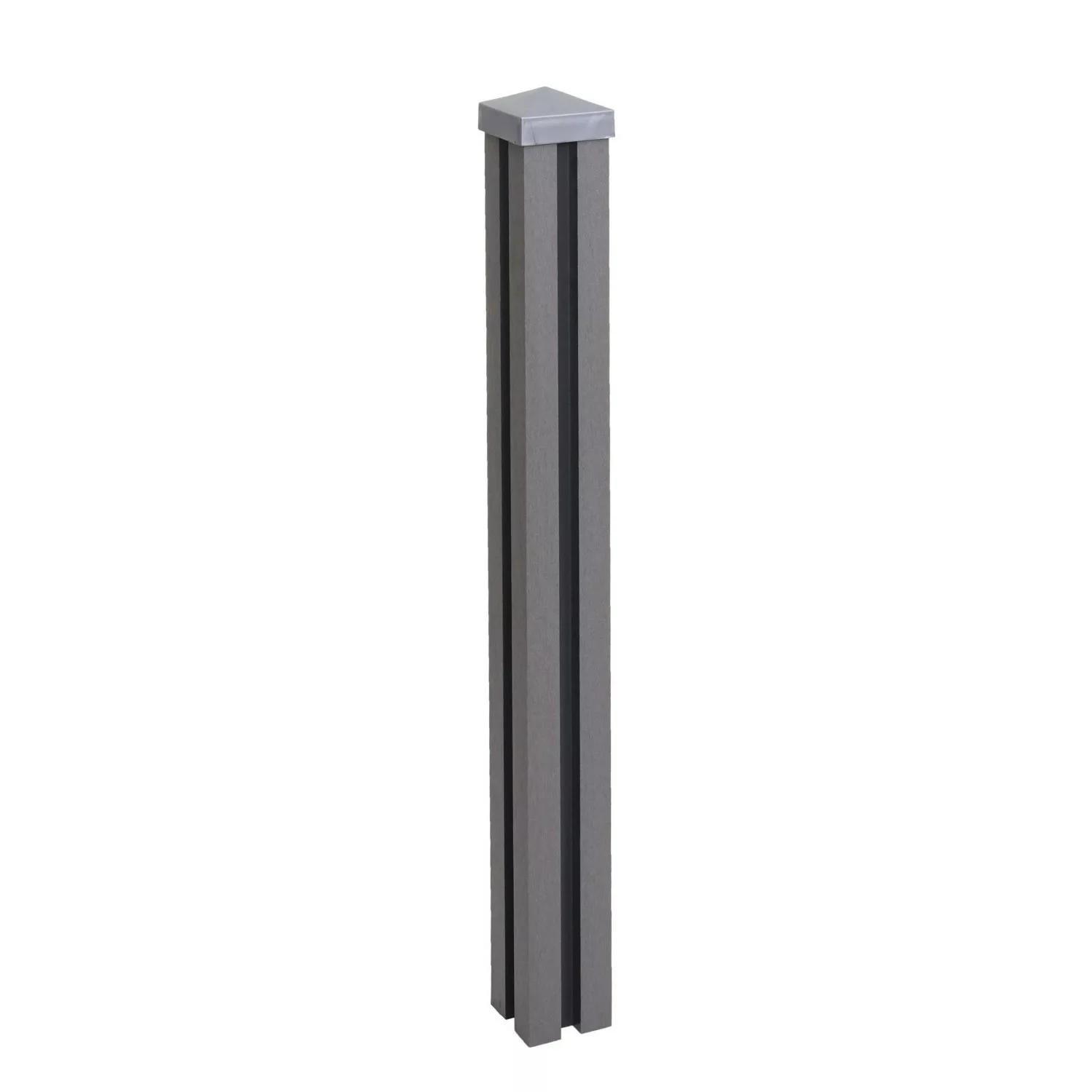 MCW WPC-Pfosten Savoie-WPC-Zaun Pfeiler Pfahl Stecksystem - 98cm Grau günstig online kaufen