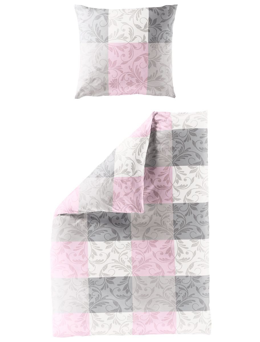 JACK Bettwäsche 135x200cm Quadrat Blumen Rosa günstig online kaufen