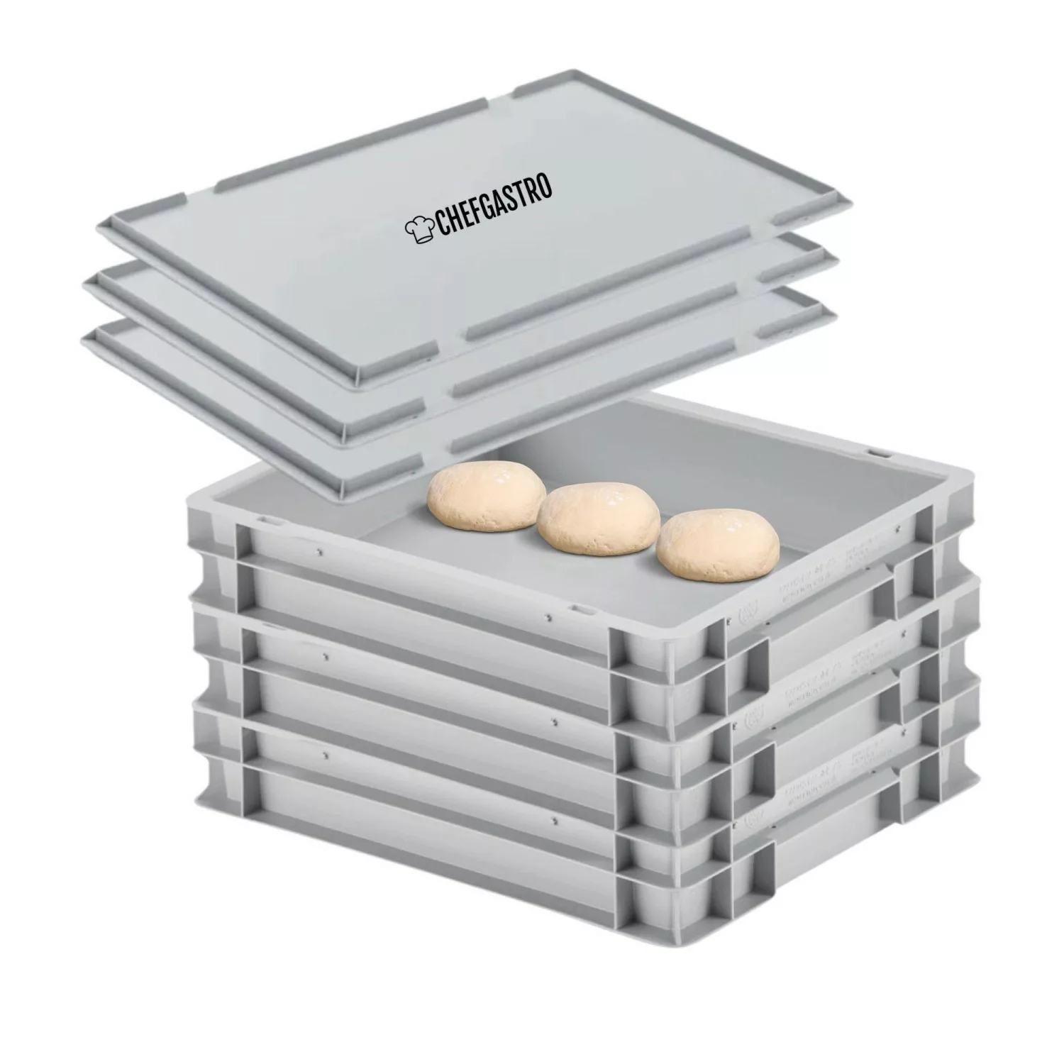 PROREGAL CHEFGASTRO SuperSparSet 3x Pizzaballenbox mit 3 x Deckel HxBxT 85 günstig online kaufen