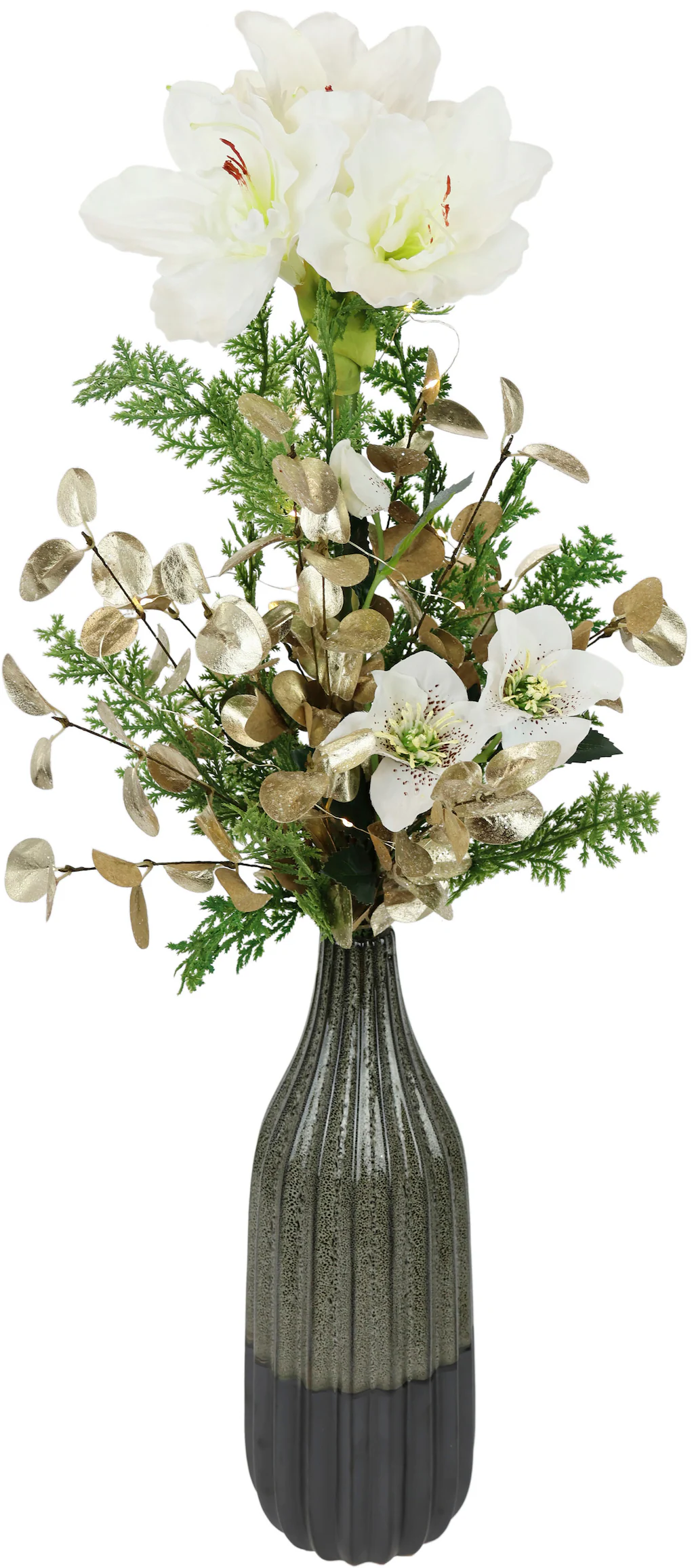I.GE.A. Winterliche Kunstpflanze "mit Amaryllis in Vase aus Keramik, Blumen günstig online kaufen