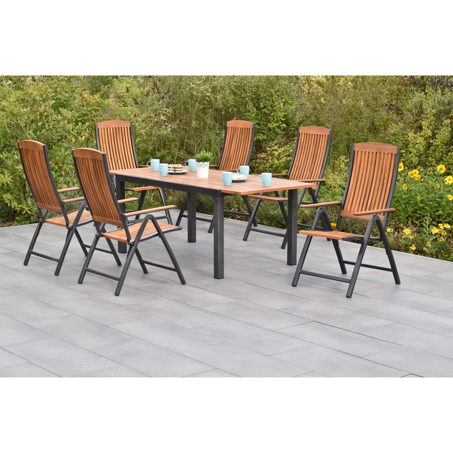 MERXX Garten-Essgruppe ""Athos"", (Set, 7 tlg., 5-fach verstellbare Rückenl günstig online kaufen