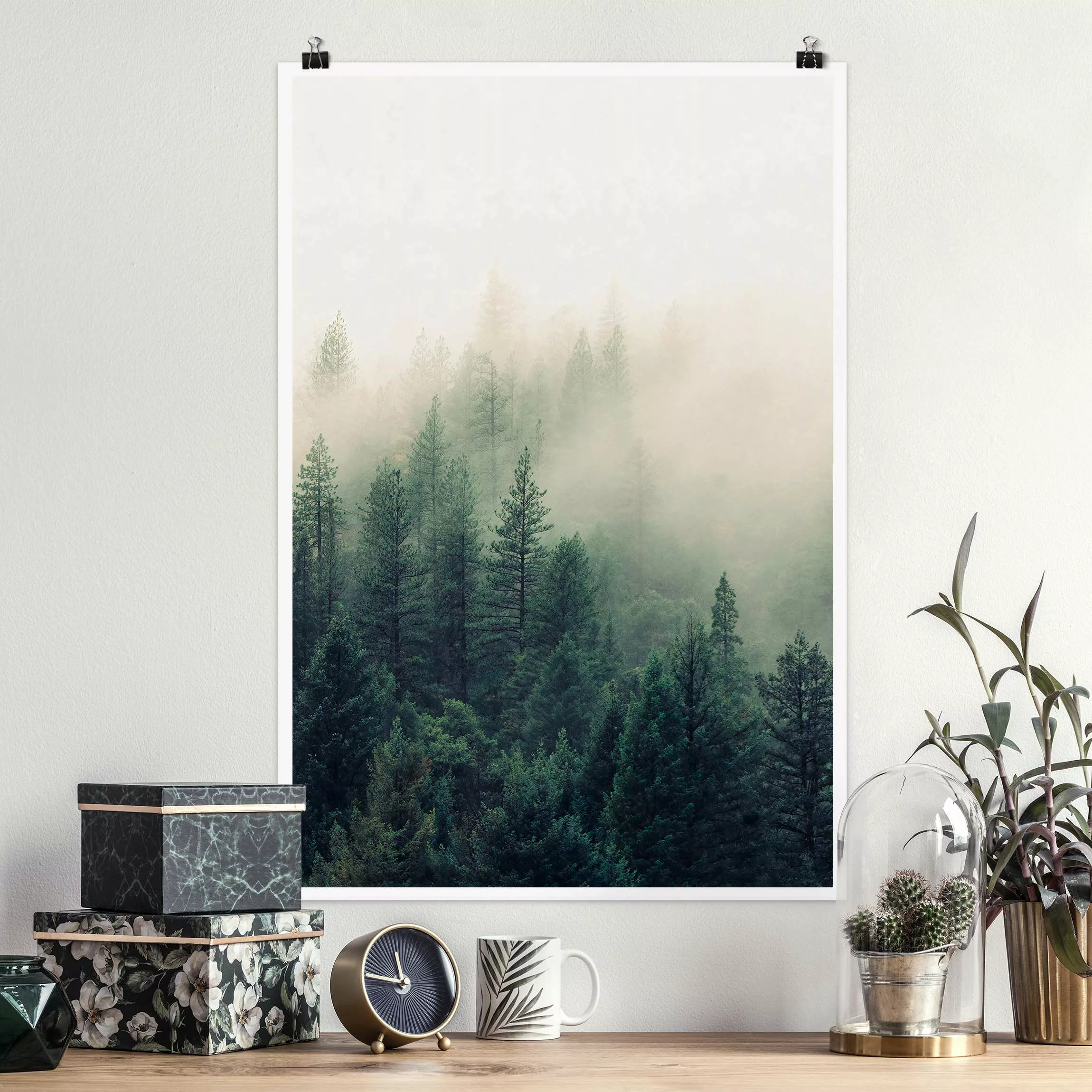 Poster Wald im Nebel Erwachen günstig online kaufen