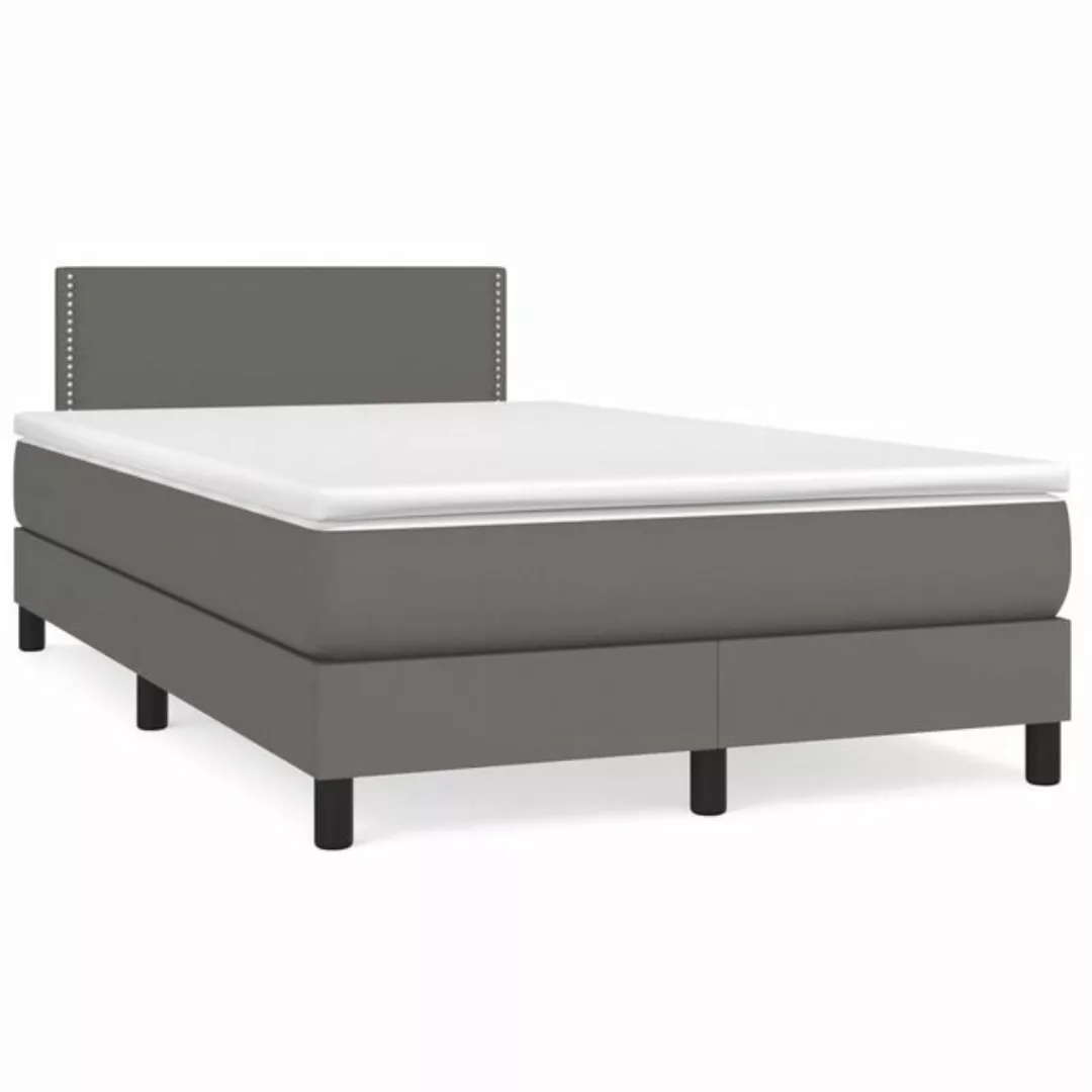 vidaXL Boxspringbett mit Matratze Grau 120x200 cm Kunstleder1389765 günstig online kaufen