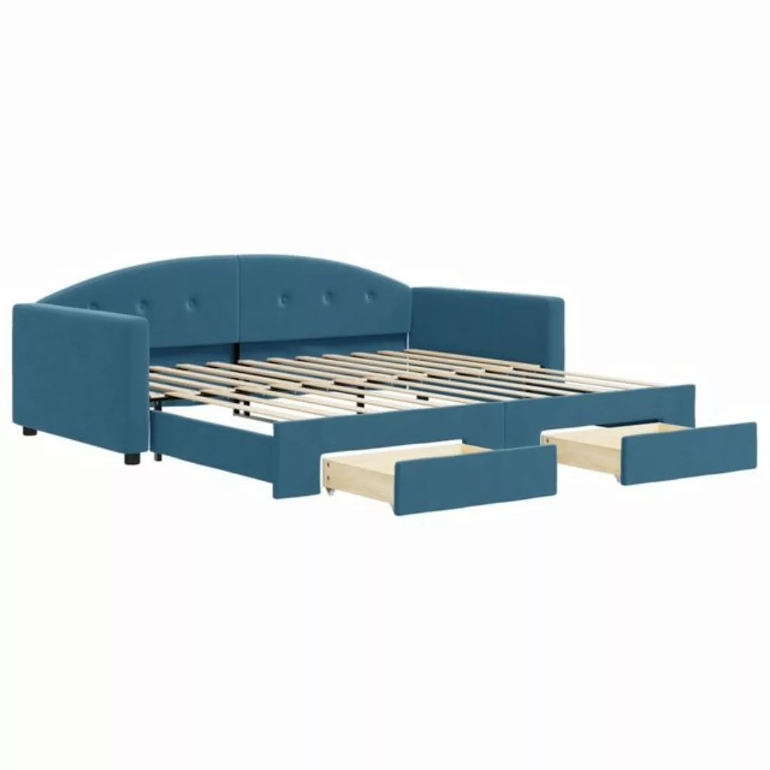 vidaXL Gästebett Gästebett Tagesbett Ausziehbar mit Schubladen Blau 100x200 günstig online kaufen