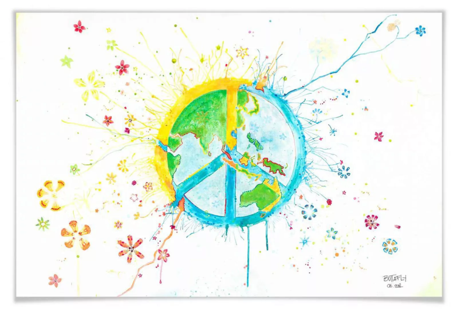 Wall-Art Poster »Peace«, Peace-Zeichen, (1 St.), Poster ohne Bilderrahmen günstig online kaufen