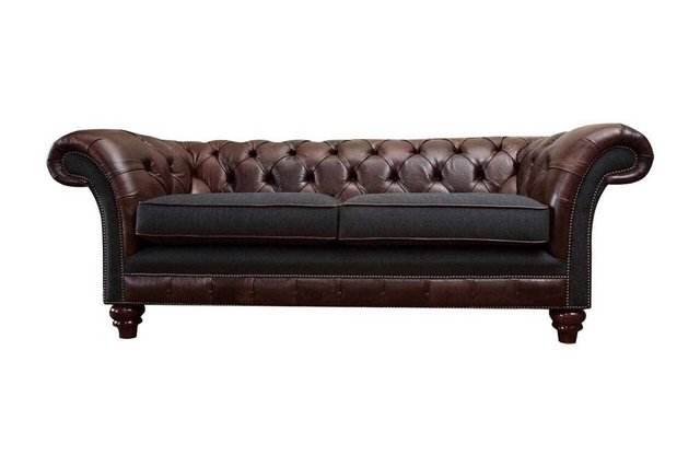 Xlmoebel Sofa Braunes Chesterfield Sofa im englischen Stil für 3 Personen, günstig online kaufen