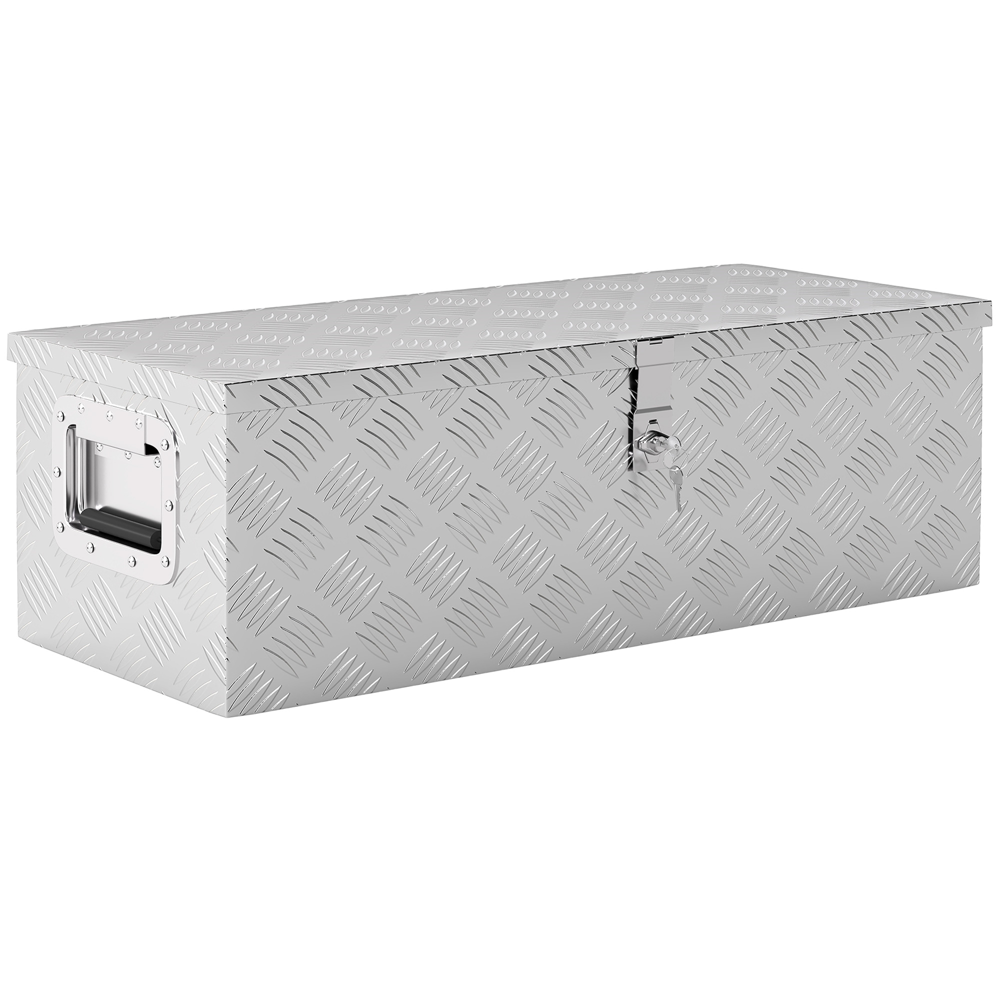 HOMCOM Gerätekasten Werkzeugkasten Deichselbox Alubox Aluminiumkiste 76x33x günstig online kaufen