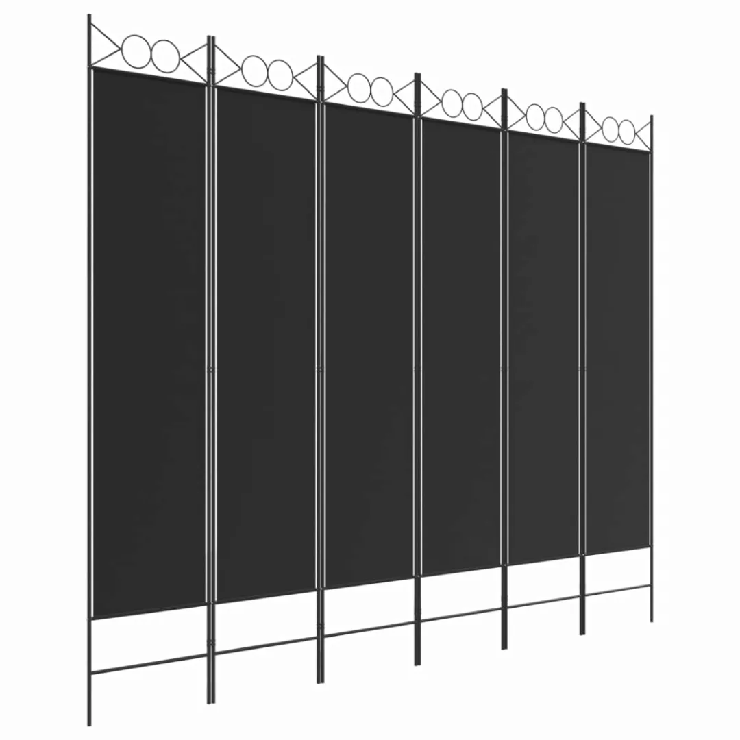 Vidaxl 6-tlg. Paravent Schwarz 240x200 Cm Stoff günstig online kaufen