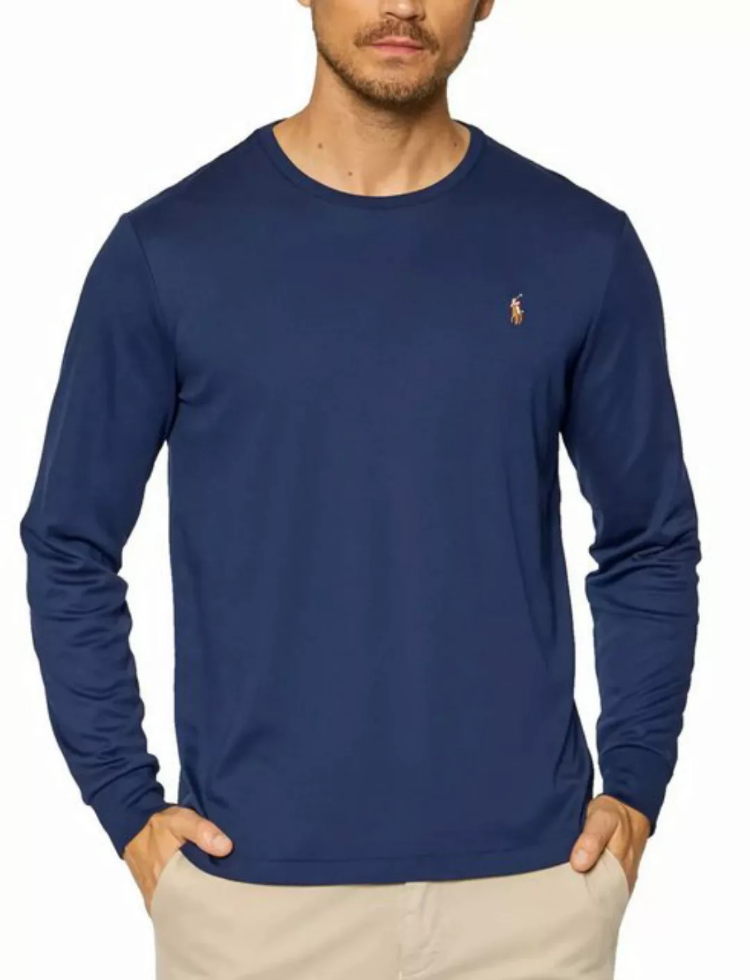 Polo Ralph Lauren Longsleeve Interlock Pony Langarm gerippter Rundhalsaussc günstig online kaufen