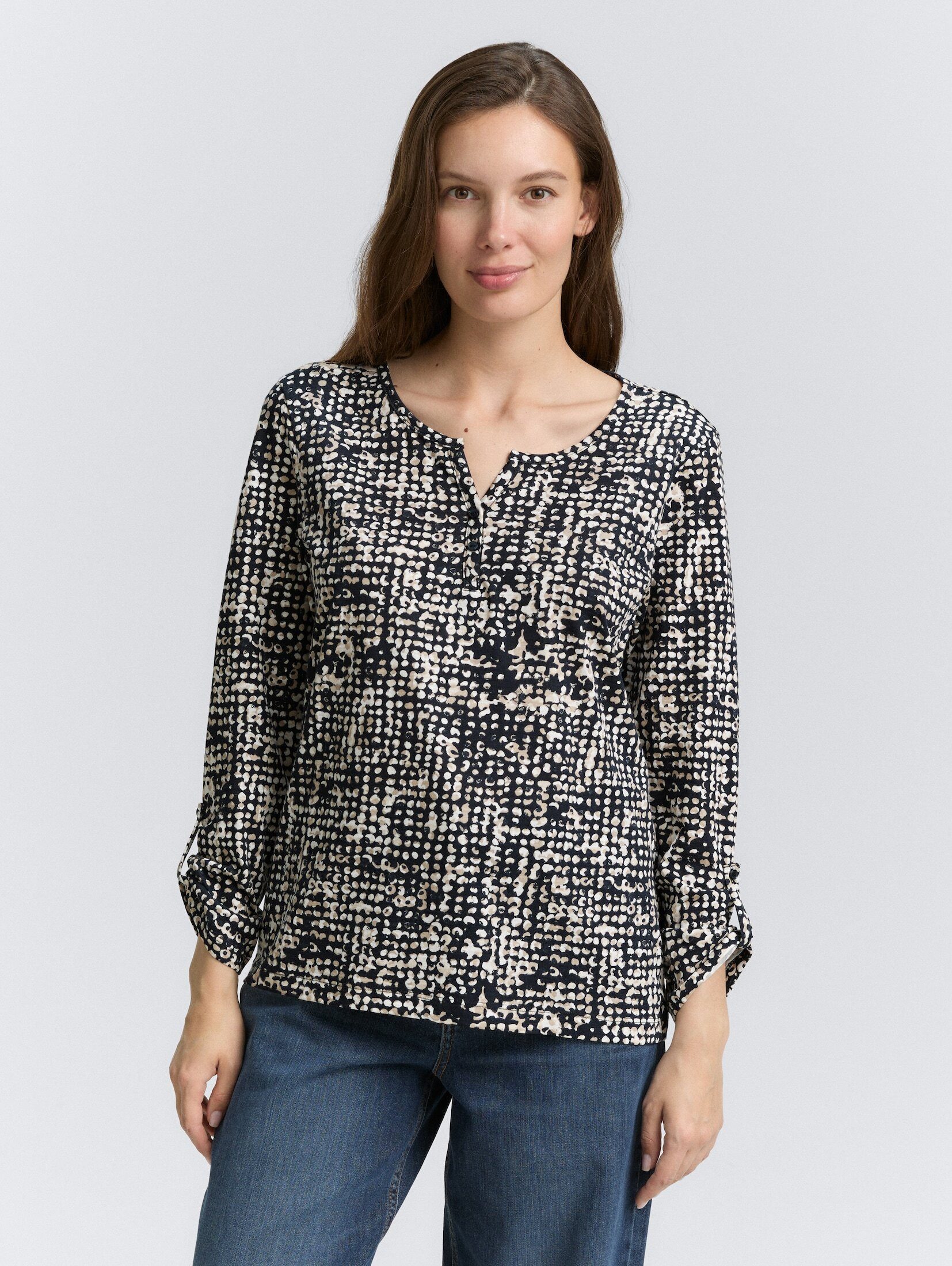 TOM TAILOR T-Shirt Henley Blusenshirt mit günstig online kaufen