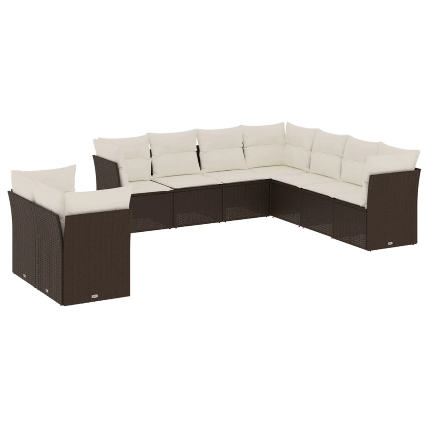 vidaXL 9-Tlg Garten-Sofagarnitur mit Kissen Braun Poly Rattan 3249682 günstig online kaufen