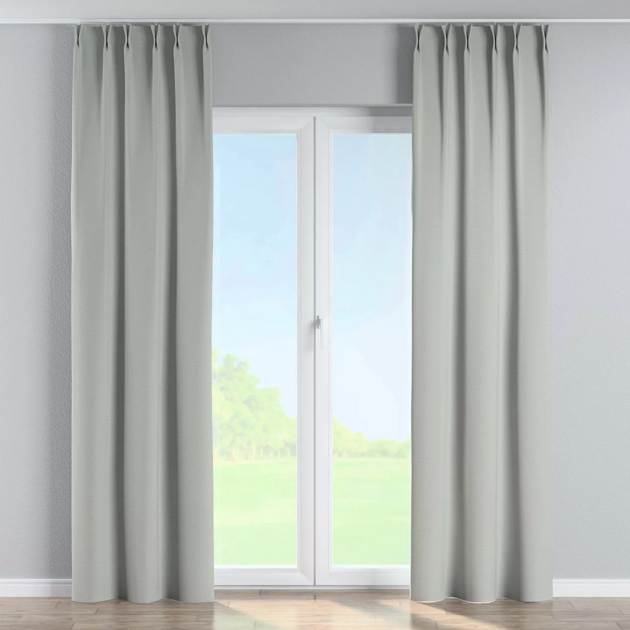 Vorhang mit flämischen 2-er Falten, grau, Blackout 300 cm (269-13) günstig online kaufen