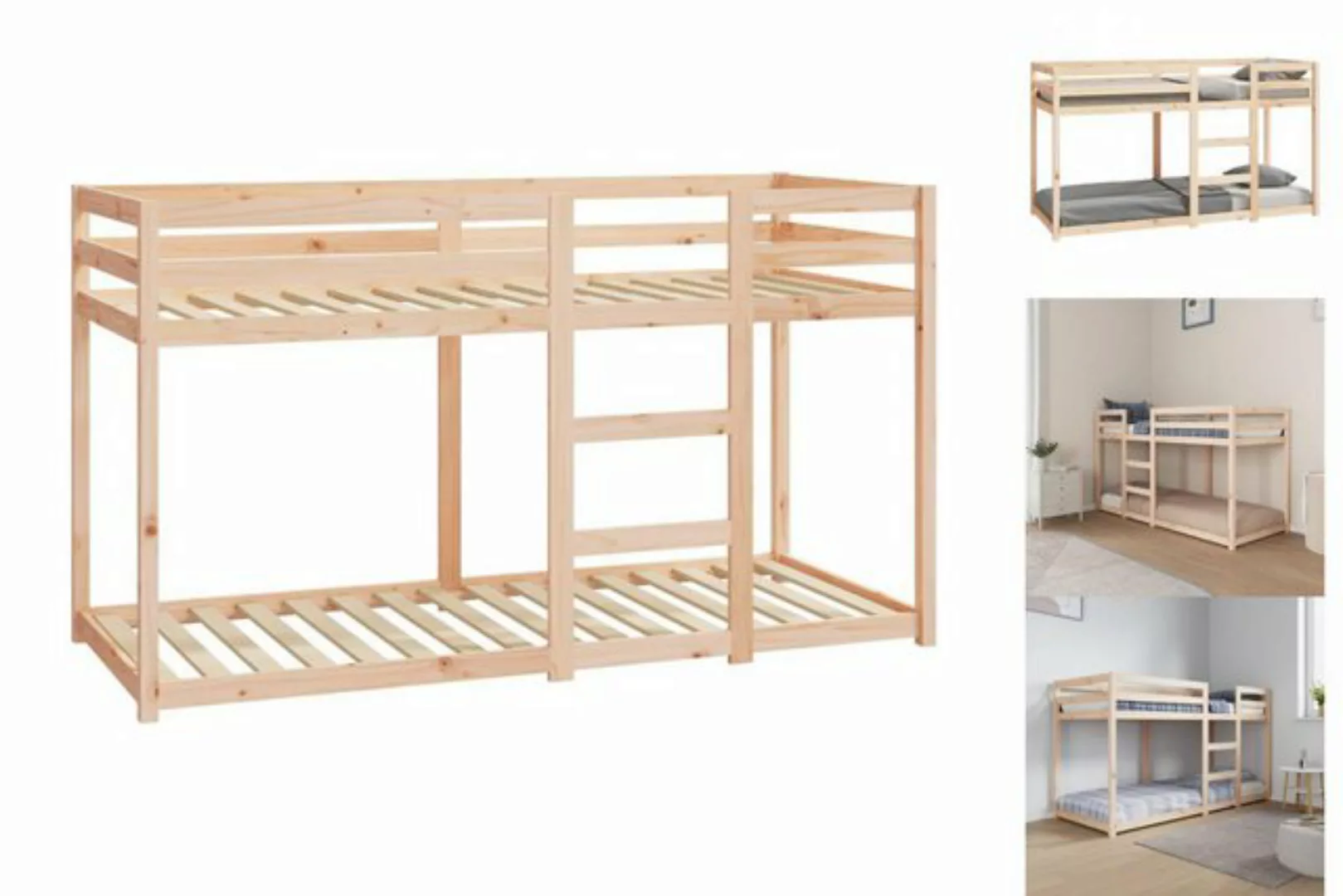 vidaXL Etagenbett Etagenbett 75x190 cm Massivholz Kiefer Bett Bettgestell günstig online kaufen