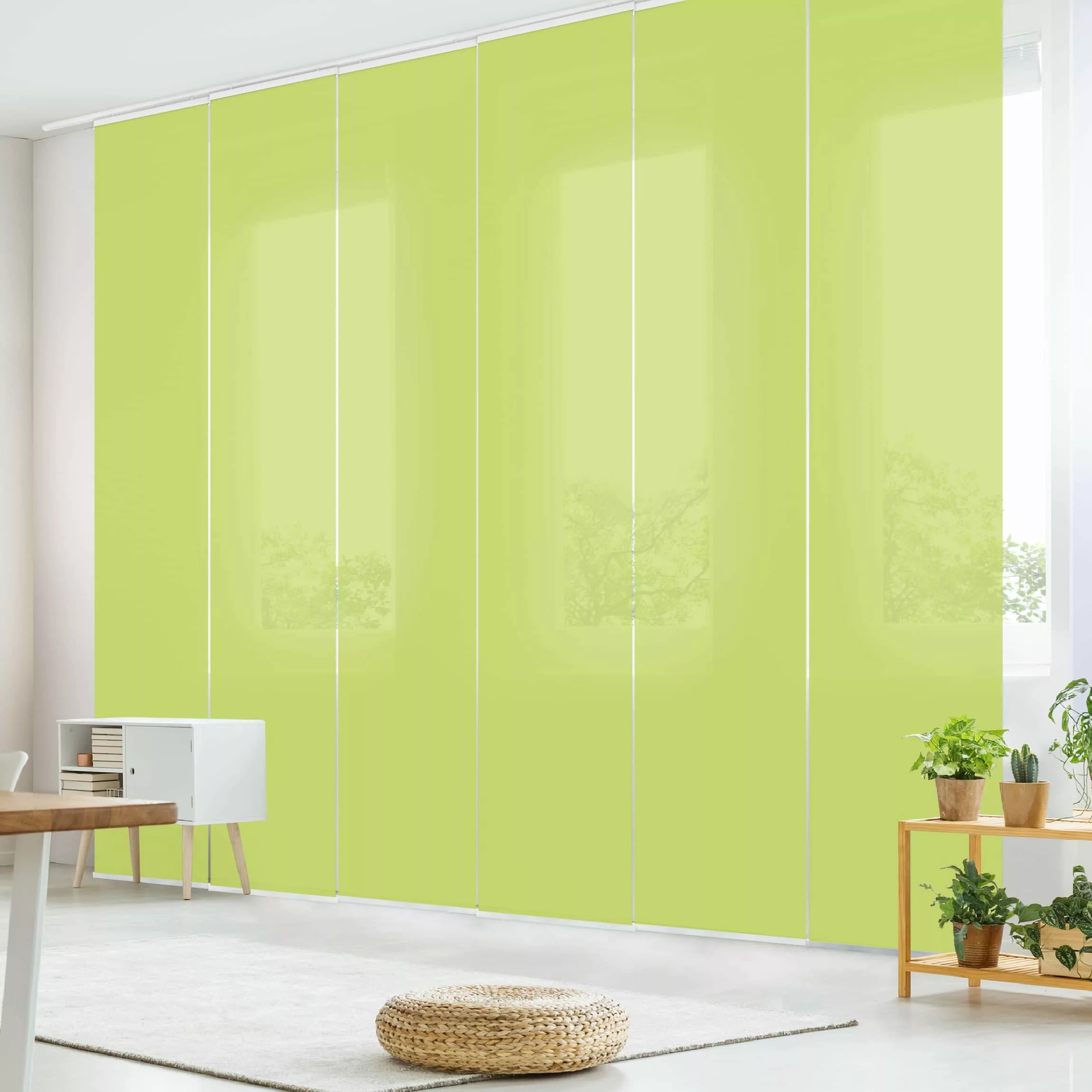 Bilderdepot24 Schiebegardine modern Flächenvorhang blickdicht Frühlingsgrün günstig online kaufen