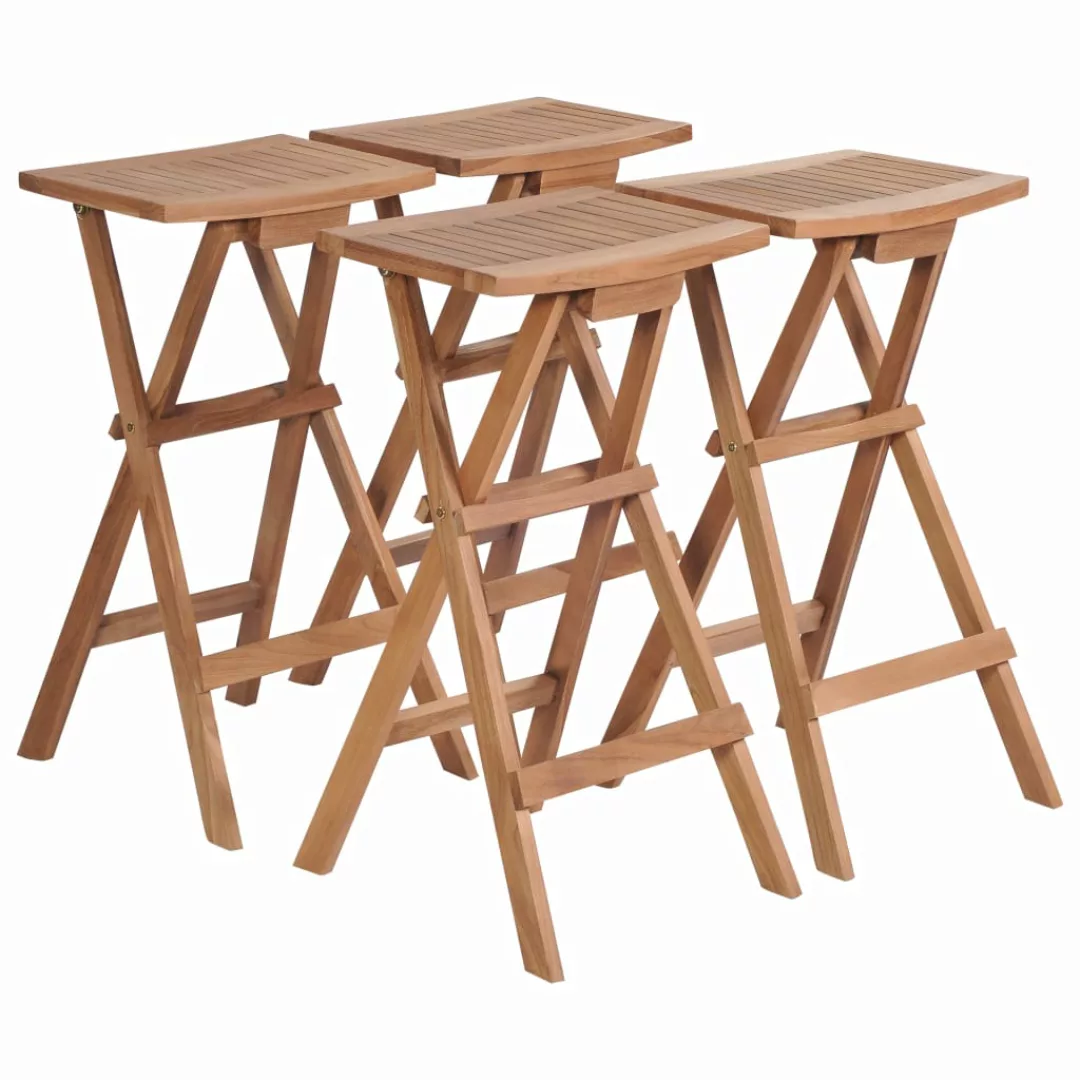 Klappbare Barhocker 4 Stk. Massivholz Teak günstig online kaufen