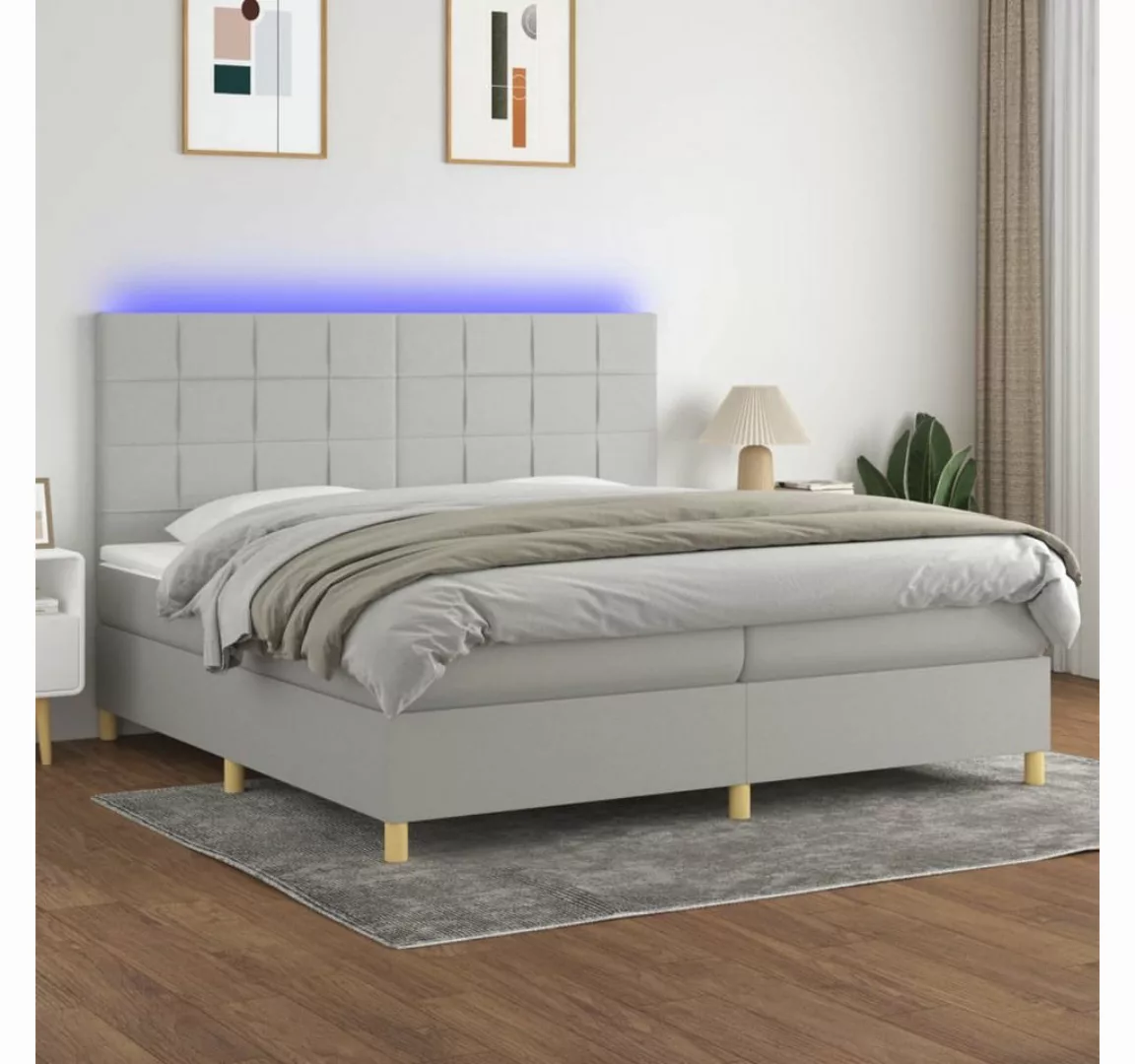 vidaXL Boxspringbett Bett Boxspringbett mit Matratze & Topper & LED (200 x günstig online kaufen