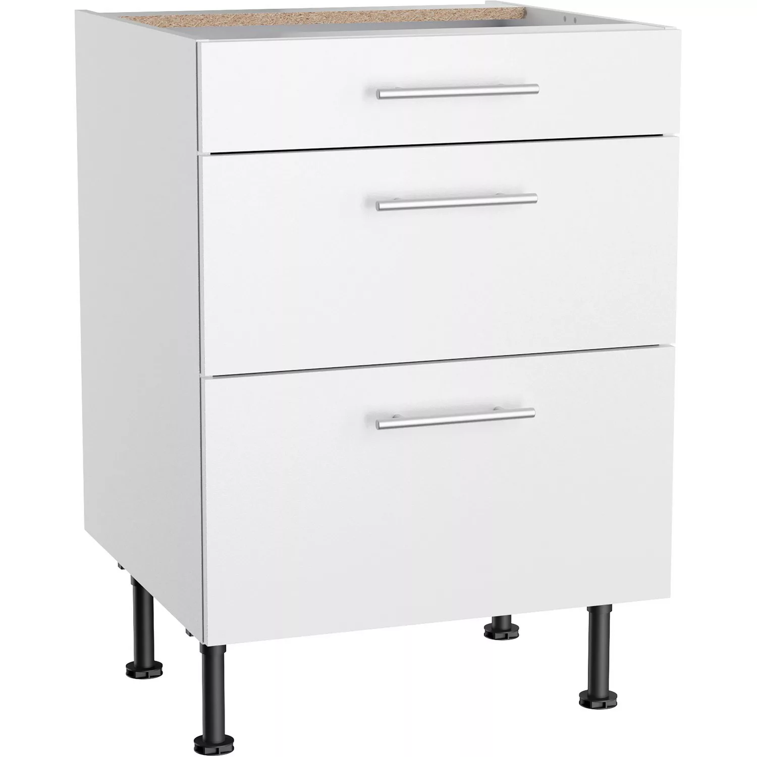 Optifit Unterschrank mit 3 Auszügen Bengt932 60 cm x 87 cm x 58,4 cm Weiß günstig online kaufen