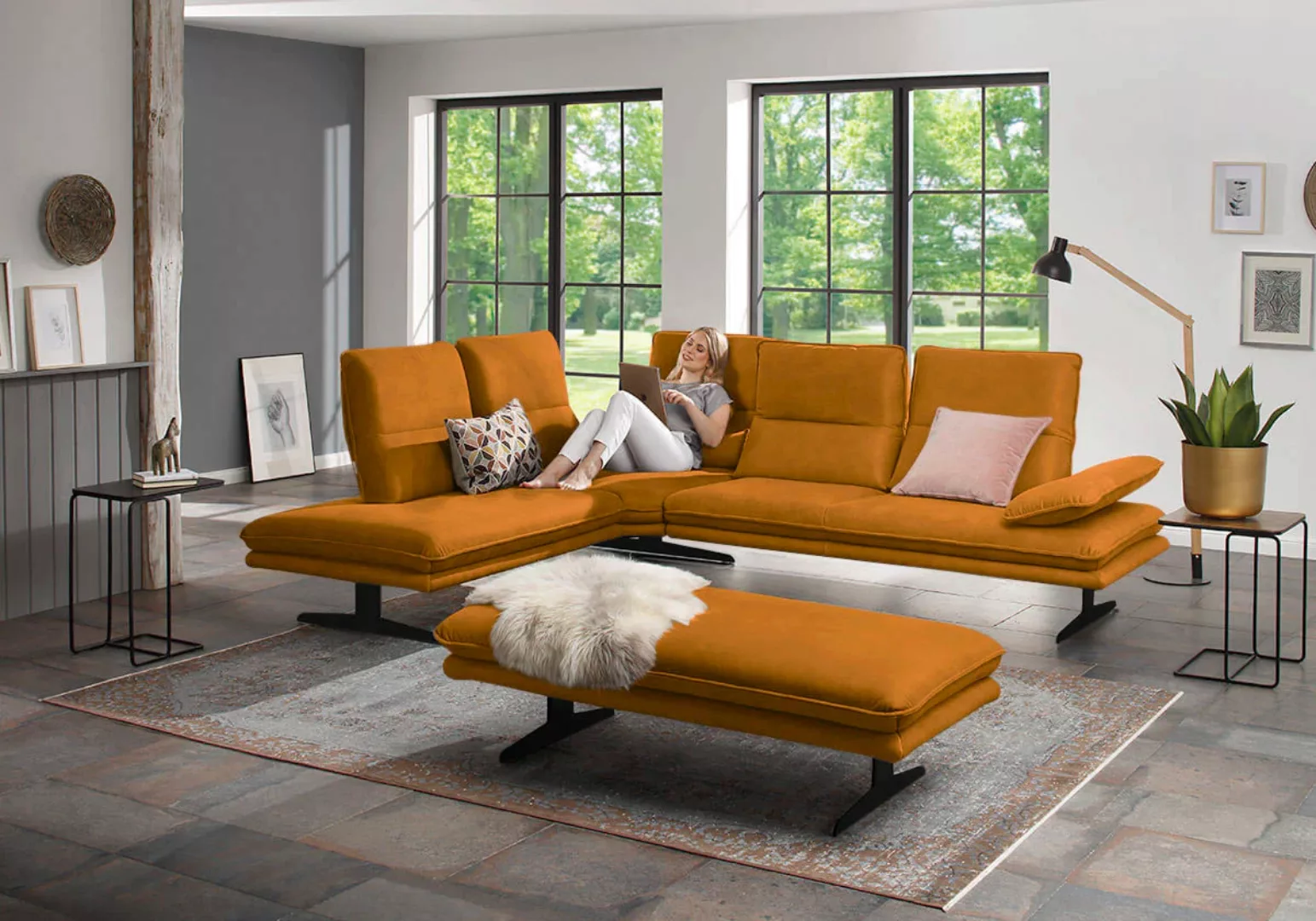 W.SCHILLIG Ecksofa "broadway, Designsofa, toller Sitzkomfort, zeitlos, eleg günstig online kaufen