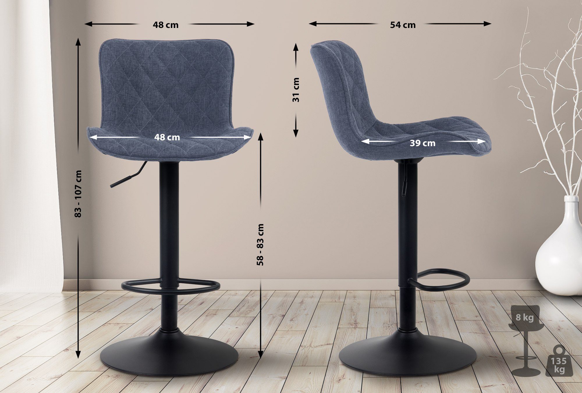 CLP Barhocker Emma (2er Set, 2 günstig online kaufen