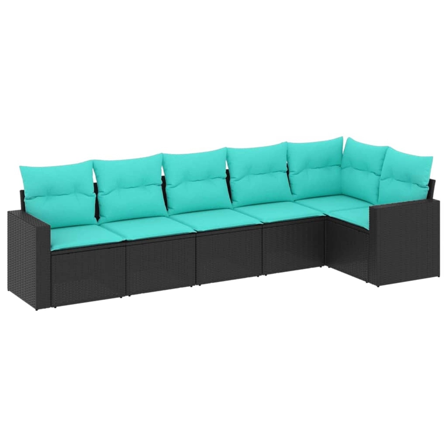 vidaXL 6-Tlg Garten-Sofagarnitur mit Kissen Schwarz Poly Rattan 3218977 günstig online kaufen