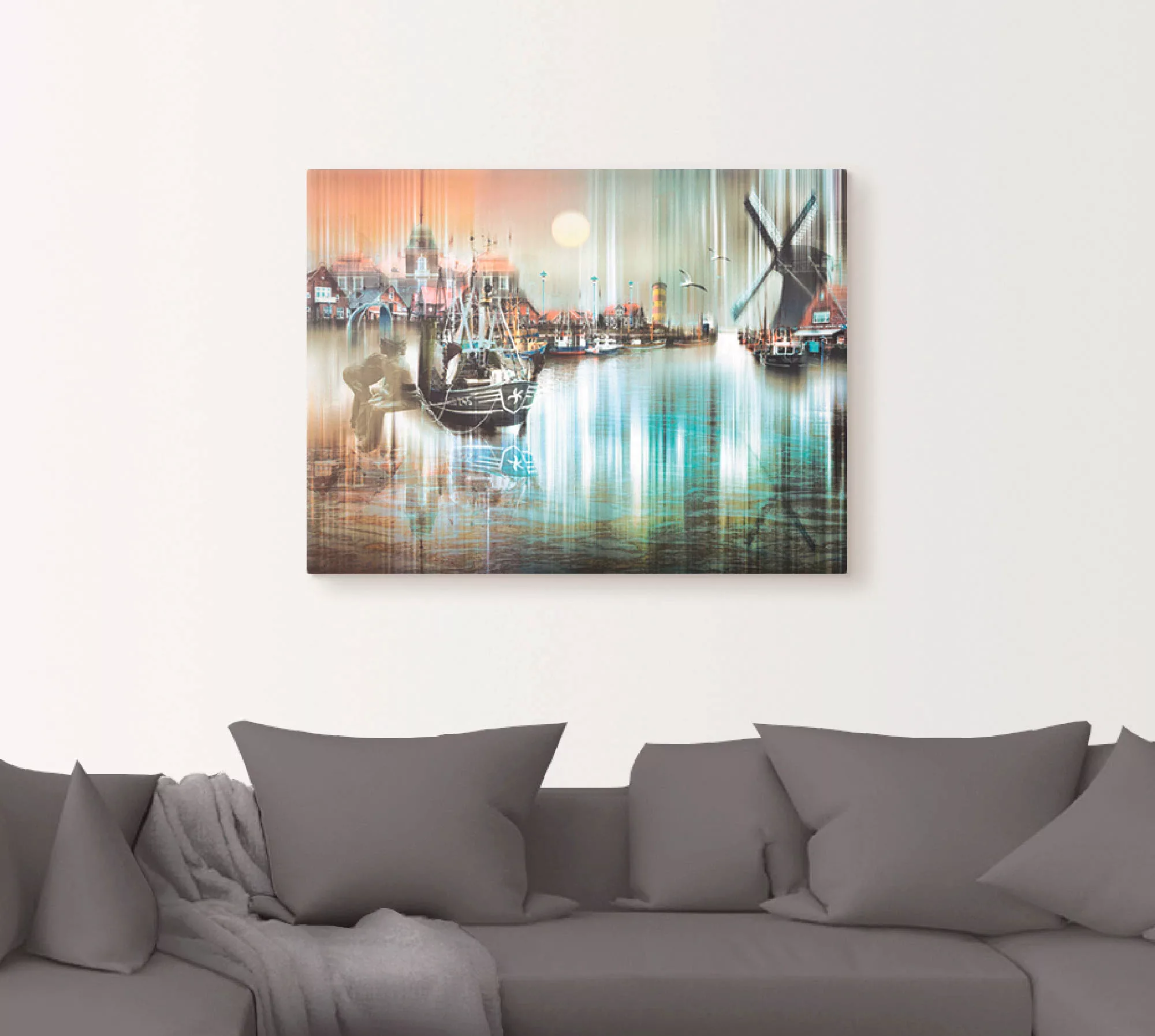 Artland Wandbild "Neuharlingersiel Nordsee Collage 04", Architektonische El günstig online kaufen